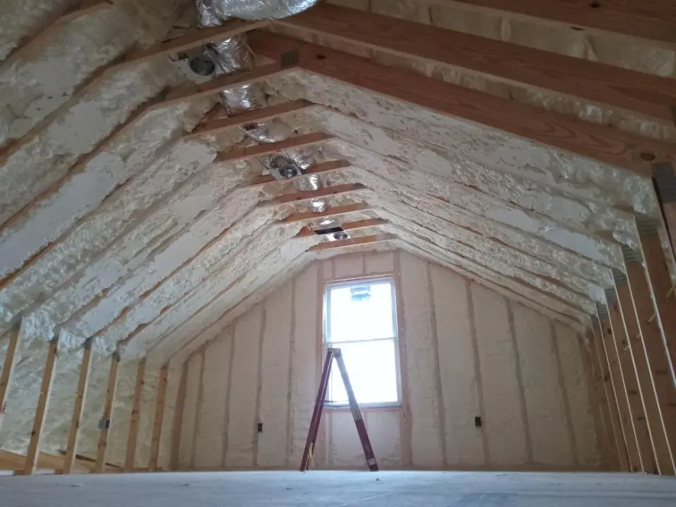 Spray foam roofing application for Crawl Space Insulation project in Woodlake